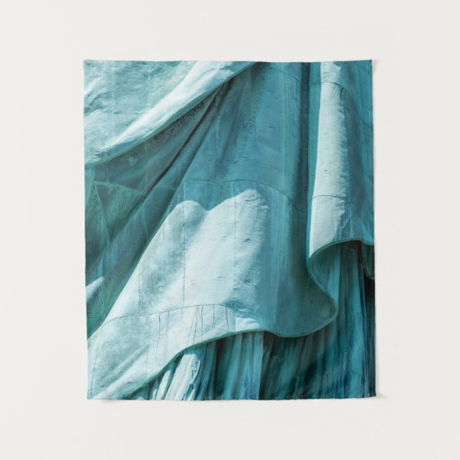 Tenture couverture en tissu turquoise (Devant)