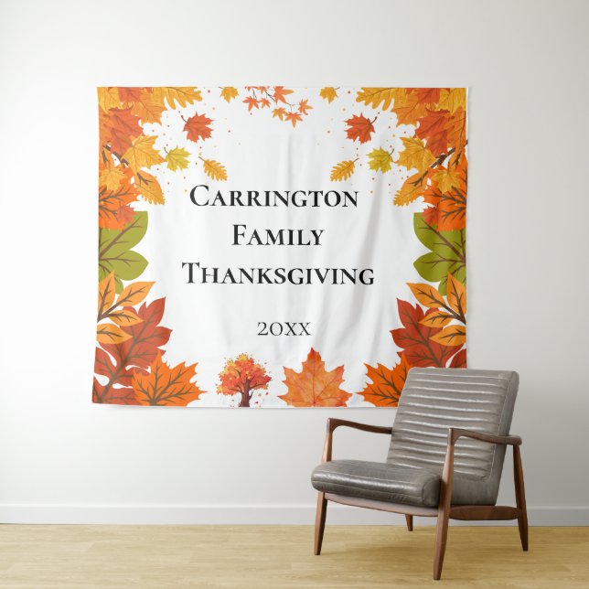 Tenture Cozy Fall Thanksgiving Dinner Party (En situation (horizontale))