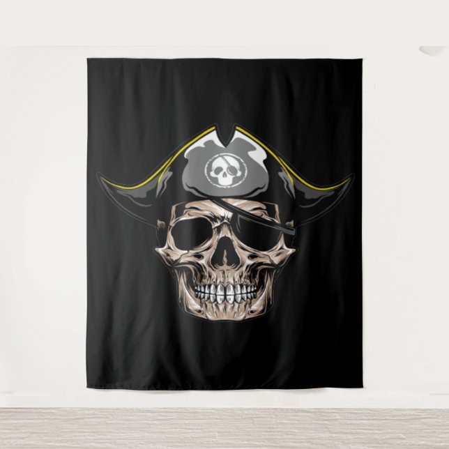 Tenture Crâne de pirate Toile de fond Capitaine Jack (Devant)