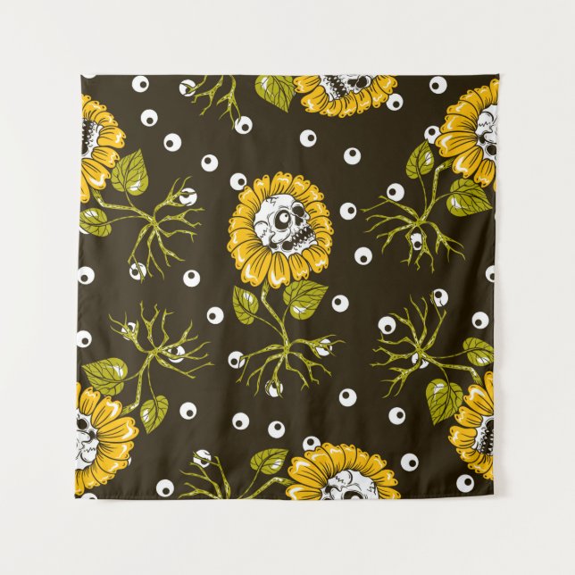 Tenture crânes de tournesol sans couture motif (Devant)