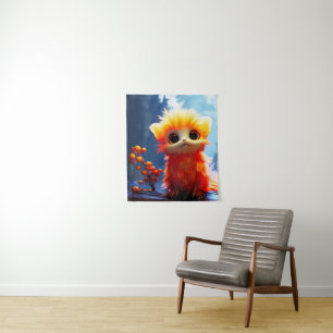 Tenture Créature orange mignonne