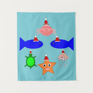 Tenture Créatures de la mer de Noël