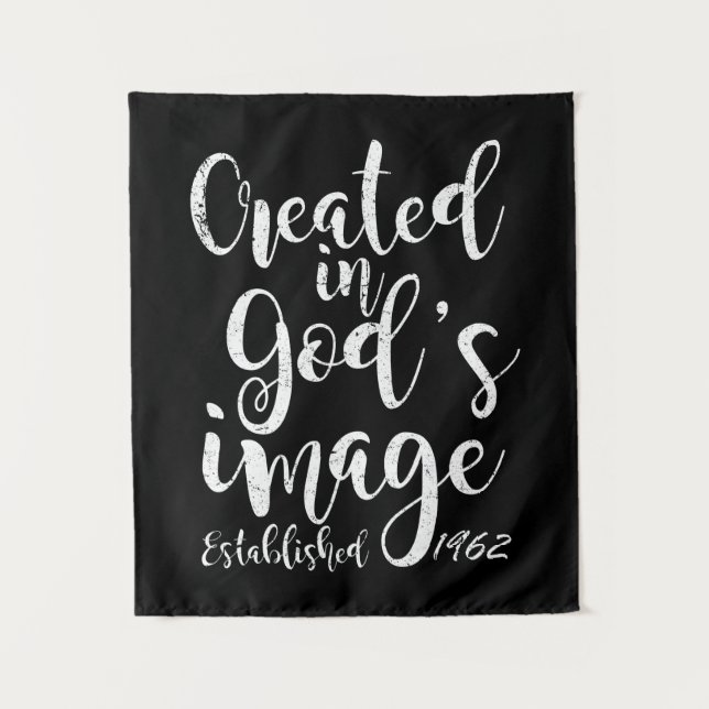 Tenture Créé à l'image de Dieu 1962 60e anniversaire (Devant)