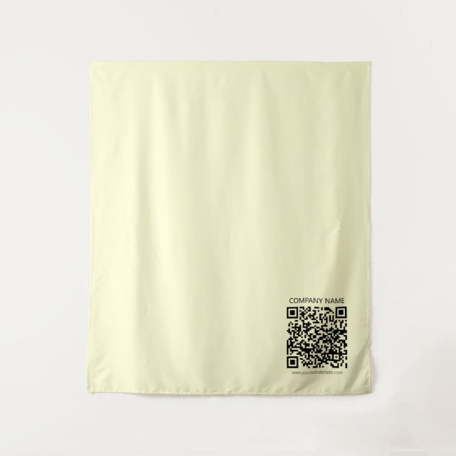 Tenture Créer un code QR | Jaune pâle (Devant)