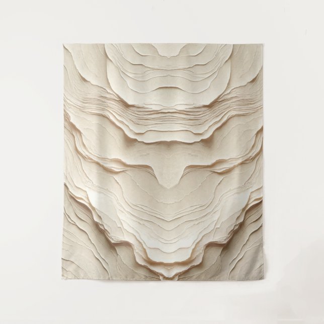 Tenture Crème d'ivoire aspect naturel bohème texturé (Devant)