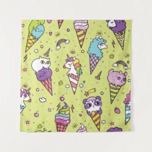 Tenture Crème glacée Pop Cute : Motif animal