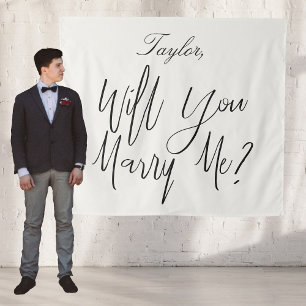 Tenture Crème Vas-Tu M'épouser Proposition De Mariage