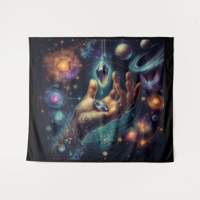 Tenture Cristal Céleste dans la galaxie Spacy de la paume  (Devant (Horizontal))
