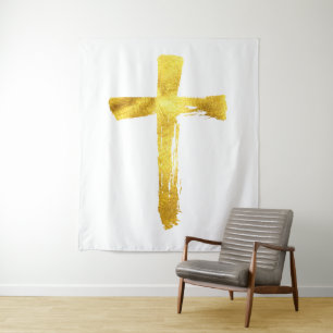 Tenture Croix de brosse de calligraphie - Crucifix Artisti