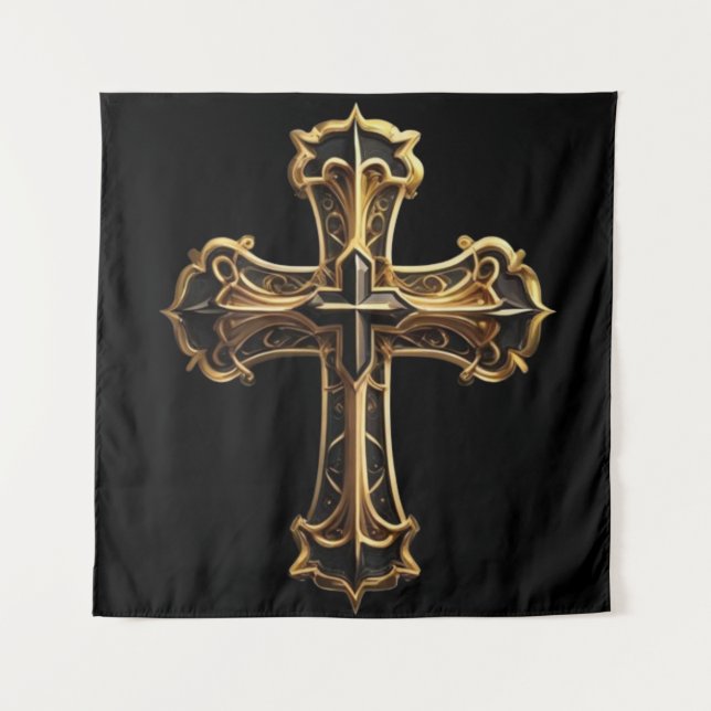Tenture Croix du Christ d'or 2 (Devant)