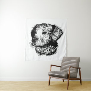 Tenture Croquis en tête de canine