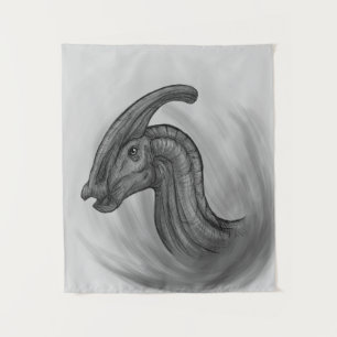 Tenture Croquis Parasaurolophus