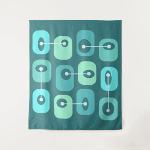 Tenture Cubes Squishy Abstraits Turquoise