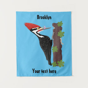 Tenture Cue drôle Pileated woodpecker dessin d'illustratio