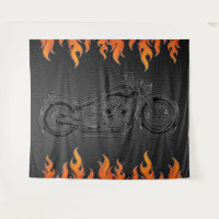 Cuir noir flammes orange moto motard fête