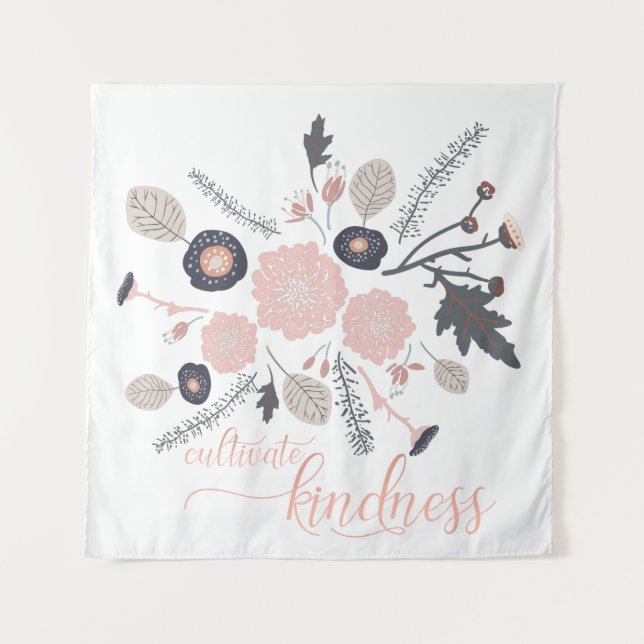 Tenture Cultiver la gentillesse Jouer Fleurs Botaniques Ro (Devant)