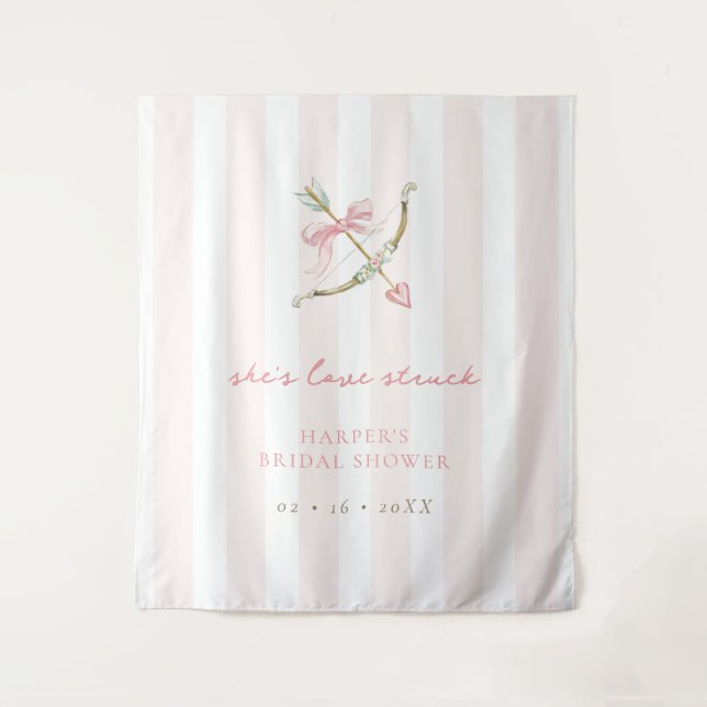 Tenture Cupid Arrow Love Struck Bridal Shower Welcome (Devant)