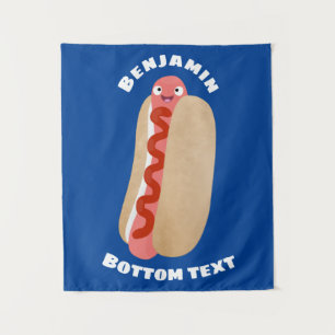 Tenture Curieux hot dog Weiner dessin animé