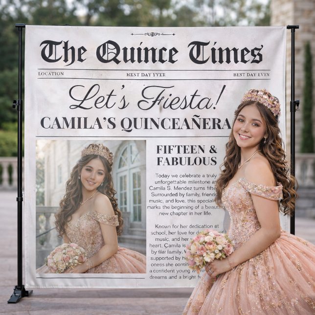 Tenture Custom Quinceañera Backdrop Newspaper Tapestry (Custom Quinceañera Backdrop Newspaper Tapestry)