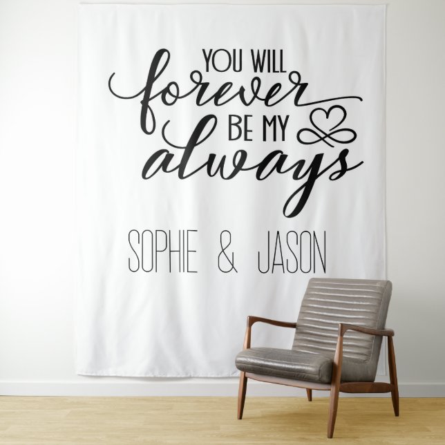 Tenture Customizable Romantic Quote Backdrop (En situation)