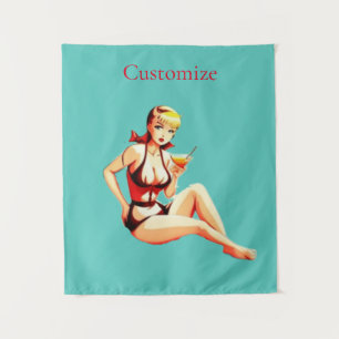 Tenture Cute Blonde Martini Bikini Girl Thunder_Cove