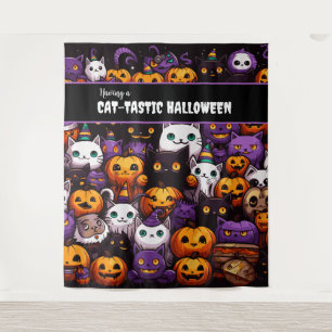 Tenture Cute Chat Thème Halloween Party Photo fond