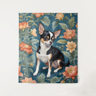 Tenture Cute Chihuahua William Morris Inspiré Floral