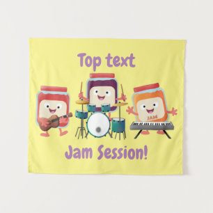 Tenture Cute confiture session dessin animé musicien humou