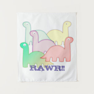 Tenture Cute Dinosaures Pastel Coloré