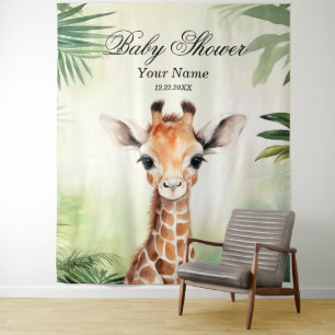 Tenture Cute Giraffe Jungle Baby shower Party Belle