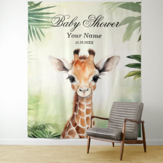 Tenture Cute Giraffe Jungle Baby shower Party Belle