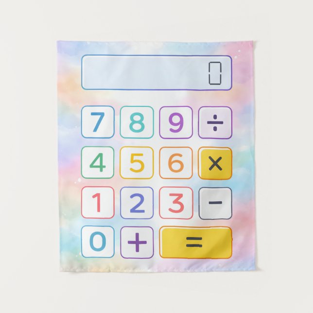 Tenture Cute Maths Calculator Poster for Kids (Devant)