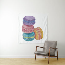 Tenture Cute Rainbow Macaroons In Watercolor