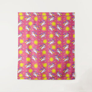 Tenture Cute rose chaud Sunny Unicorn Design Motif