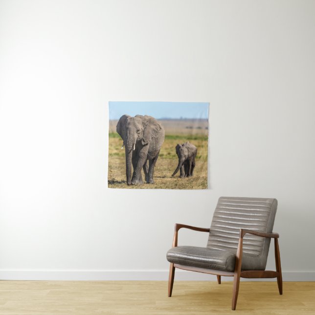 Tenture Cutest Baby Animals | Elephant Mother & Baby (En situation (horizontale))