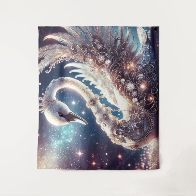 Tenture Cygne festif (Devant)