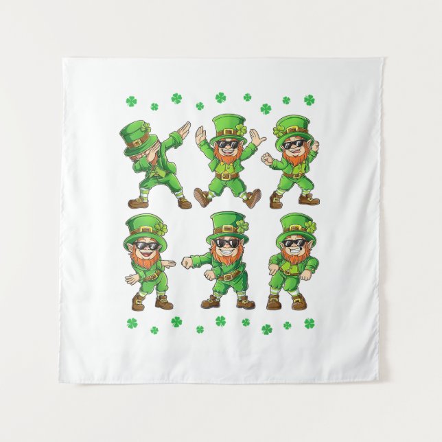 Tenture Dancing Leprechauns St Patrick's Day (Devant)