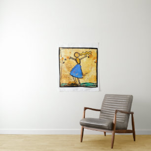 Tenture Danseuse à la jupe bleue peinture d'Egon Schiele
