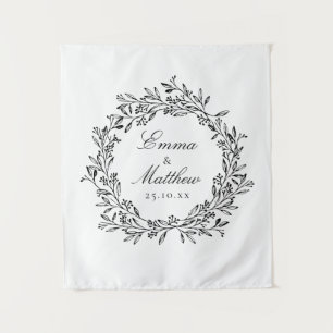 Tenture Décal Mariage de la couronne végétale de Whimsical