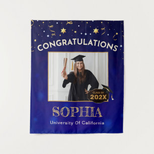 Tenture Décor 2025 de la fête de graduation personnalisée,