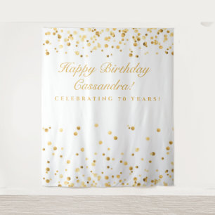 Tenture Décor d'anniversaire 70 ans, Photobooth blanc et o
