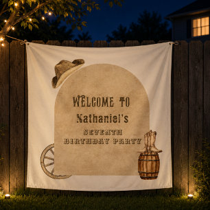 Tenture Décor d'anniversaire de cow-boy western rustique
