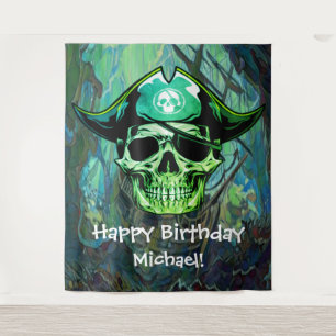 Tenture Décor de fête d'anniversaire Crâne de pirate Capit