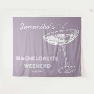 Tenture Décor de fête de bachelorette rétro Fond violet Co