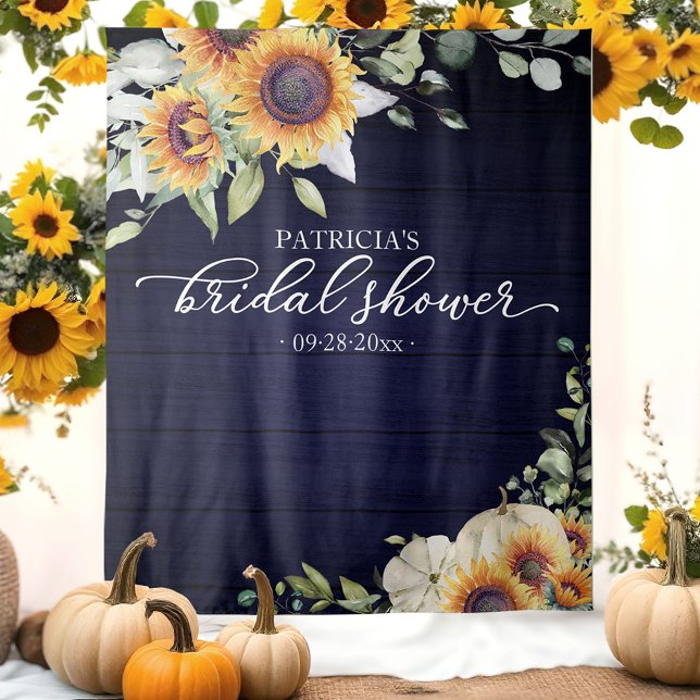 Tenture Décor de fond de mariage avec tournesols verdoyant (Créateur téléchargé)