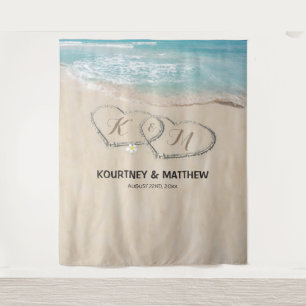 Tenture Décor de fond de mariage sur la plage tropicale