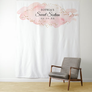 Tenture Décor de fond pour fête d'anniversaire Sweet Sixte