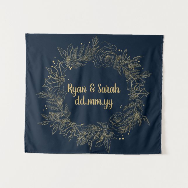 Tenture Décor de mariage de fêtes, Décoration de mariage d (Devant (Horizontal))