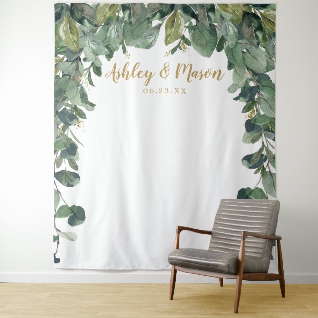 Tenture Décor de mariage - Eucalyptus - Photomaton (En situation)