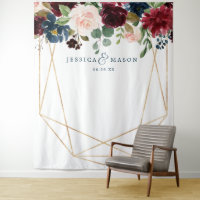 Décor de mariage floral bordeaux marine Toile de f